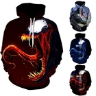 Exaggerated chic 3D digital printing men's hooded sweatshirt fashion casual punk hoodie
