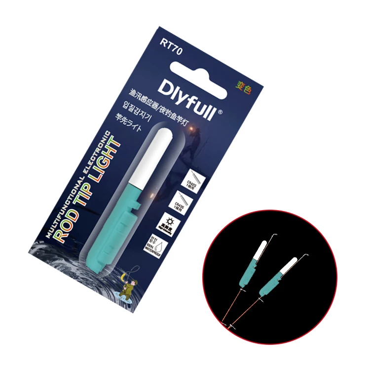 Dlyfull Fishing Rod Tip Light RT70-S with Smart Sensor Bite Alarm, Green and red flashing
Dlyfull Fishing Rod Tip Light RT70-S with Smart Sensor Bite Alarm, Green and red flashing