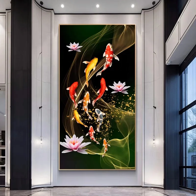 Koi 5d diamond crystal porcelain painting custom wall print large still life painting frame aluminum
Koi 5d diamond crystal porcelain painting custom wall print large still life painting frame aluminum
