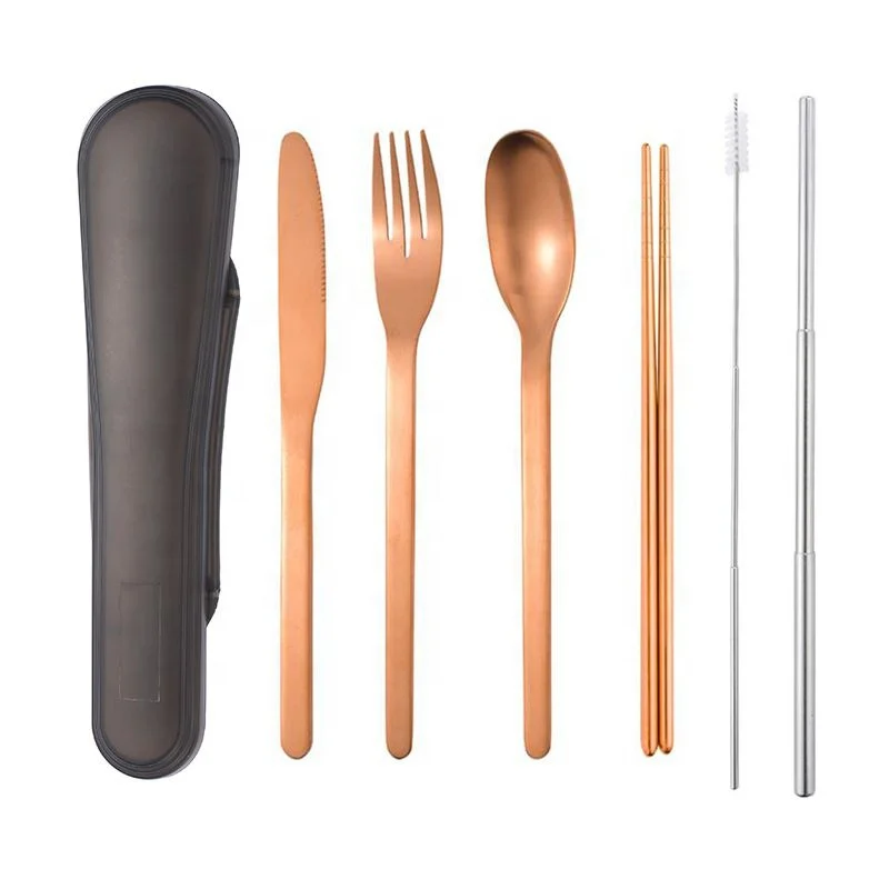 Reusable Portable Rose Gold Cutlery Set with Case Office Travel Utensils Straw Portable Stainless Steel Cutlery Set
Reusable Portable Rose Gold Cutlery Set with Case Office Travel Utensils Straw Portable Stainless Steel Cutlery Set