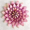 Hot sale iron art 3D retro pink lotus wall decoration