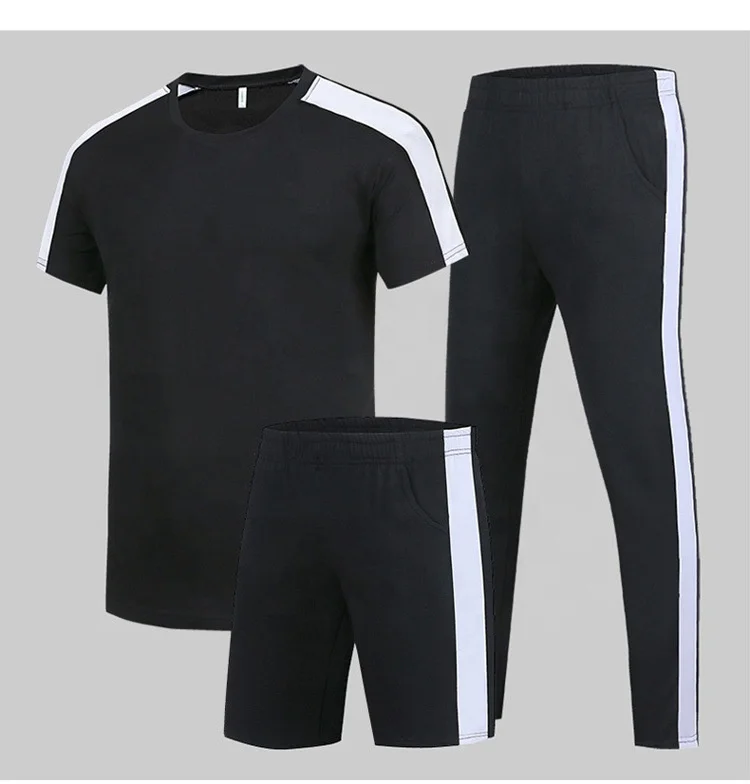 2020 Summer Men's Thin Short Sleeve Sports Three-peice Suits Solid Color Casual Shorts Suit Casual Outdoor Suit
2020 Summer Men's Thin Short Sleeve Sports Three-peice Suits Solid Color Casual Shorts Suit Casual Outdoor Suit
