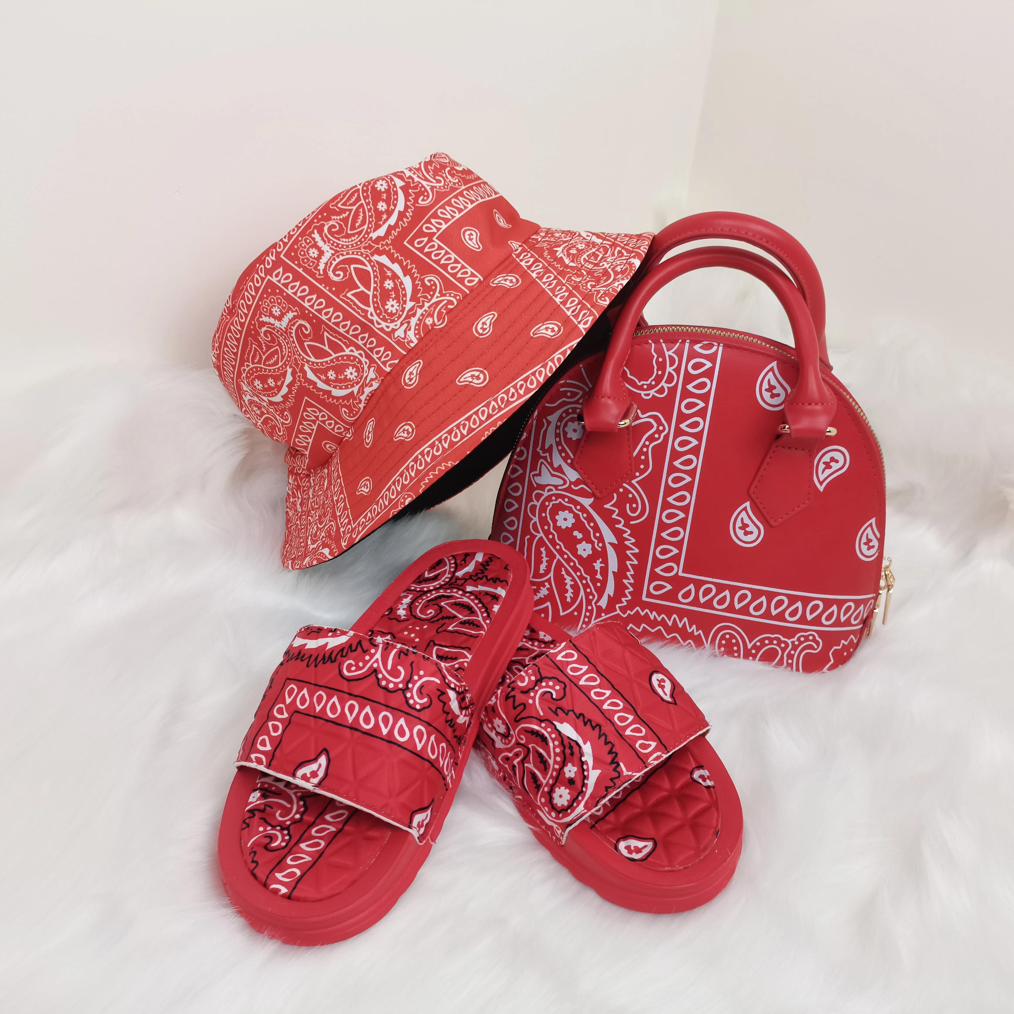 Cashew Flowers Ladies Flat Slippers Platform Sandals Casual shoes Purse And Shoe Sets Hat And Bag Set Women Shoe And Bag Set, Picture
Cashew Flowers Ladies Flat Slippers Platform Sandals Casual shoes Purse And Shoe Sets Hat And Bag Set Women Shoe And Bag Set, Picture