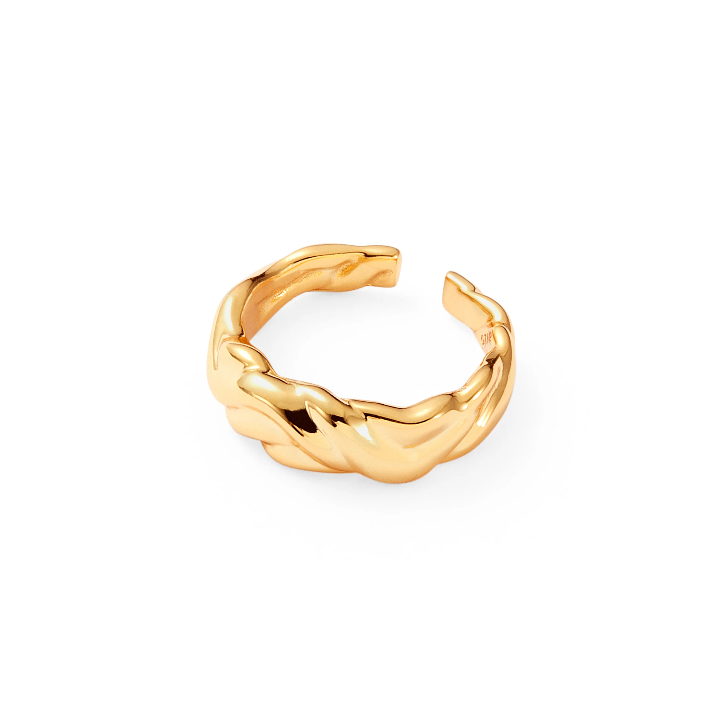 Trendy wave veins glossy jewelry 925 sterling silver gold plated irregular design wavy minimalist resizable open ring for women
Trendy wave veins glossy jewelry 925 sterling silver gold plated irregular design wavy minimalist resizable open ring for women