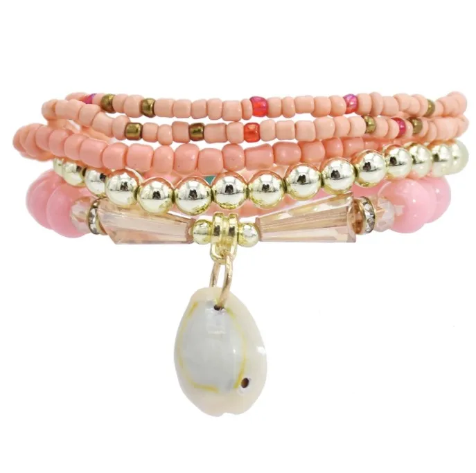 5pcs/set of pearl luster beads shell pendant colorful crystal bracelet women summer holiday party jewelry gift, White,pink
5pcs/set of pearl luster beads shell pendant colorful crystal bracelet women summer holiday party jewelry gift, White,pink