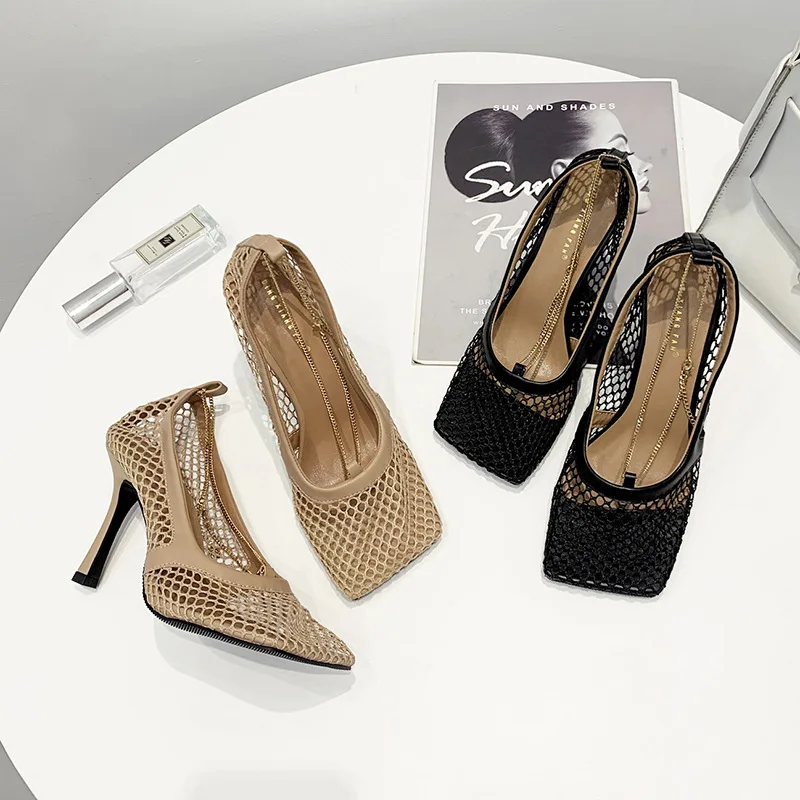 TX 2021sensation same fashion big square head mesh high-heeled sandals, Customized color
TX 2021sensation same fashion big square head mesh high-heeled sandals, Customized color