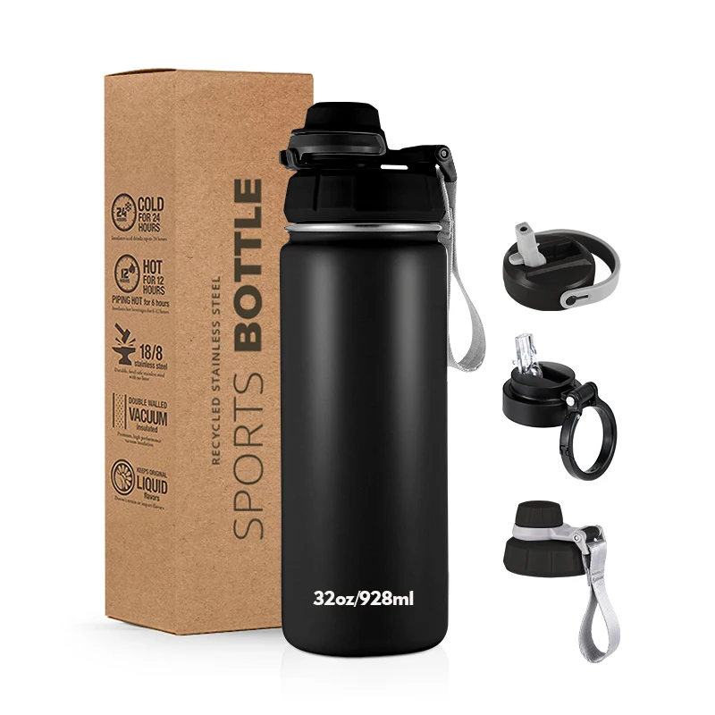 32oz Leak Proof Vacuum Double Wall Vacuum Insulated Stainless Steel Sports Water Bottle with Straw Lid for Gym Travel Camping
32oz Leak Proof Vacuum Double Wall Vacuum Insulated Stainless Steel Sports Water Bottle with Straw Lid for Gym Travel Camping
