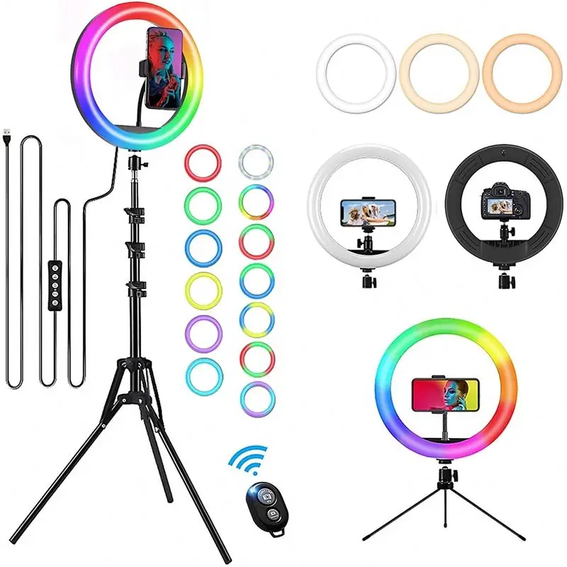 

16 colors change photograph live smd rgb ring lighting 8inch/20cm 10inch/26cm 12inch/30cm makeup led ring light