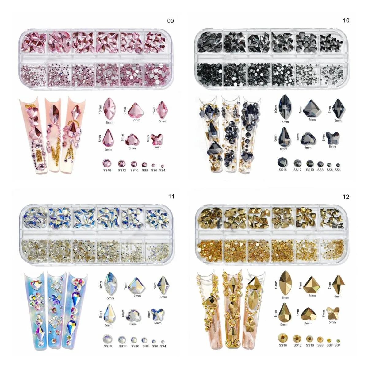 Flatback nail art rhinestones 3D glass mixed shape Nail AB Crystal Diamond Rhinestones for Nails Art Design Decoration, Colorful
Flatback nail art rhinestones 3D glass mixed shape Nail AB Crystal Diamond Rhinestones for Nails Art Design Decoration, Colorful