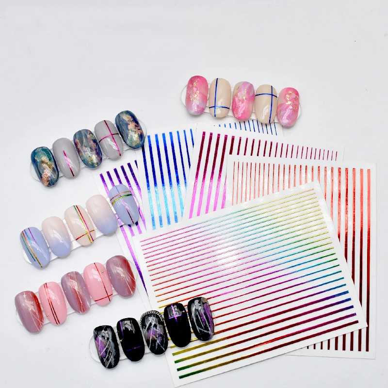 1 Sheet Nail Sticker Gold Silver Stripe Lines 3D Metal Strip Tape Multi-size Adhesive Nail Decoration Sticker DIY Nail Stickers
1 Sheet Nail Sticker Gold Silver Stripe Lines 3D Metal Strip Tape Multi-size Adhesive Nail Decoration Sticker DIY Nail Stickers