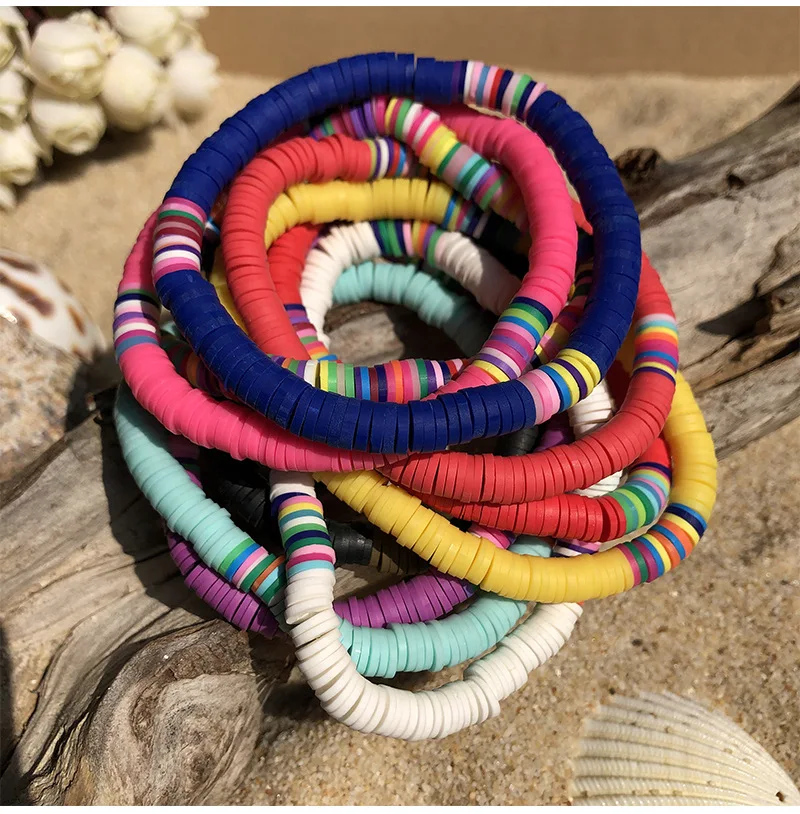 Boho Elastic Vinyl Discs Bead Stretch Bracelet Couple Rainbow Tubular Heishi Bracelet For Women Men Summer Beach Bijoux, Picture
Boho Elastic Vinyl Discs Bead Stretch Bracelet Couple Rainbow Tubular Heishi Bracelet For Women Men Summer Beach Bijoux, Picture