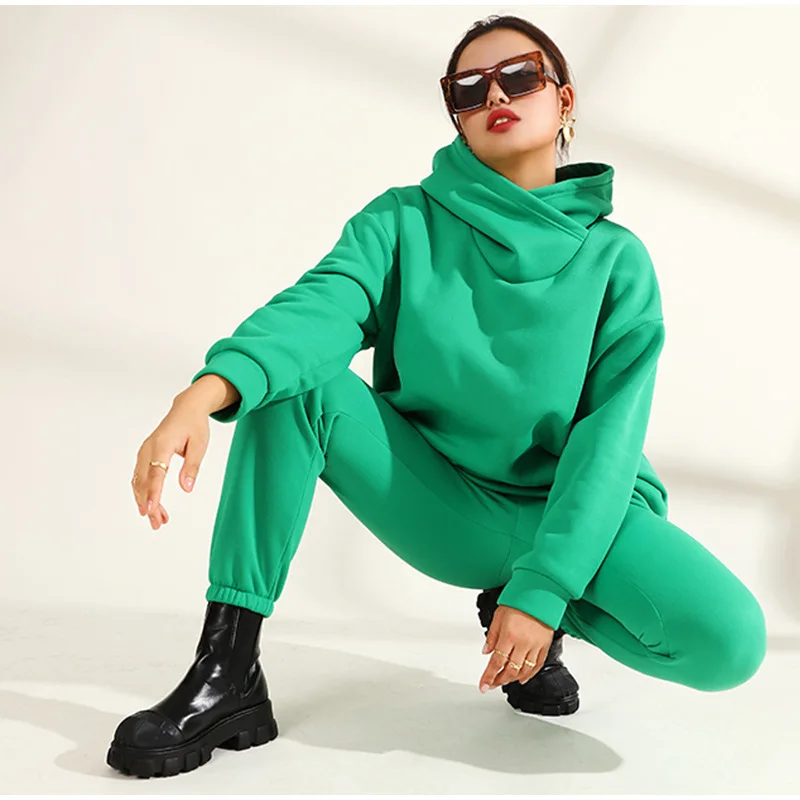 Women's Tracksuit Casual Solid Long Sleeve Hooded Sport Suits Winter Warm Hoodie Sweatshirts and Long Pant Fleece Two Piece Set
Women's Tracksuit Casual Solid Long Sleeve Hooded Sport Suits Winter Warm Hoodie Sweatshirts and Long Pant Fleece Two Piece Set
