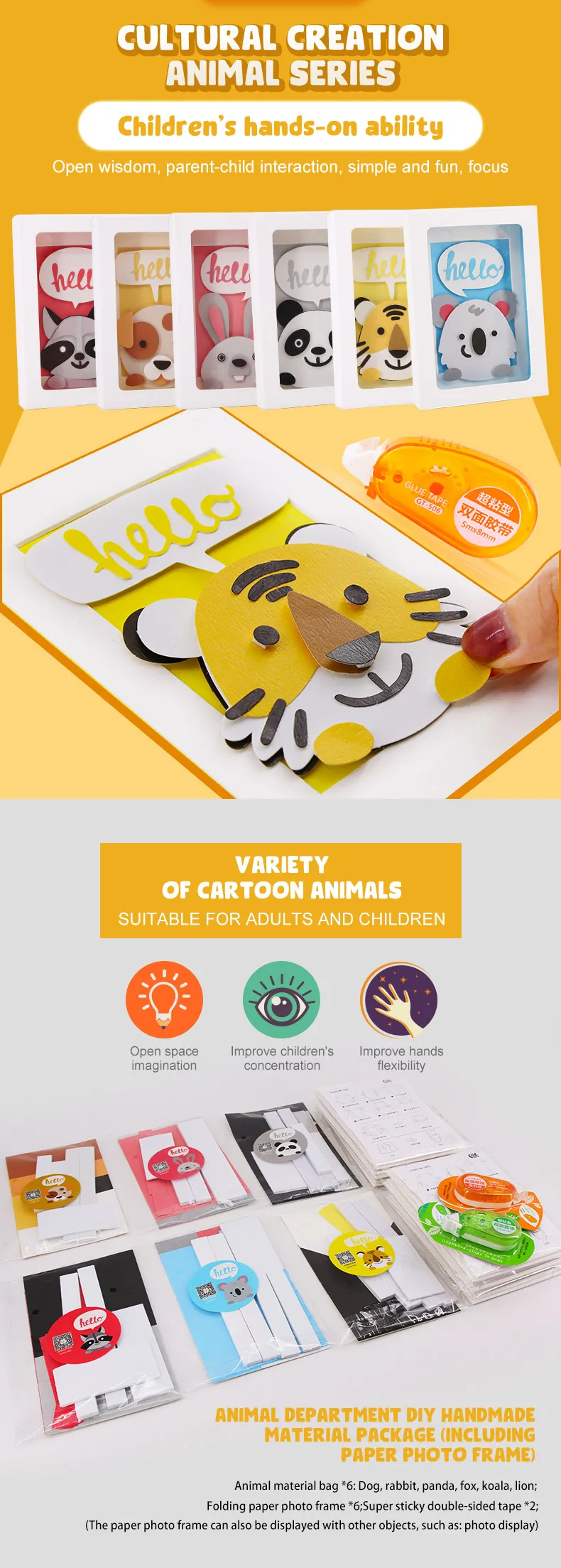 Customized  handicraft paper work, Handmade Educational Diy Learning Toys Sticker For Kids