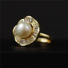 Rings Good Quality OEM Gold Plated Pearl Rings Jewelry Women