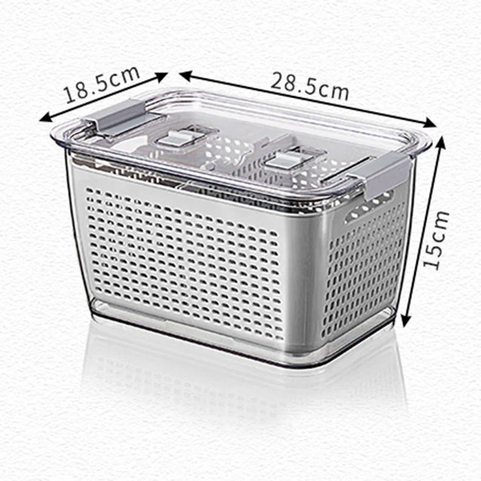 wholesale portable plastic wash vegetable basket storage box double layer drain basket with lid food container, Clear transparent
wholesale portable plastic wash vegetable basket storage box double layer drain basket with lid food container, Clear transparent