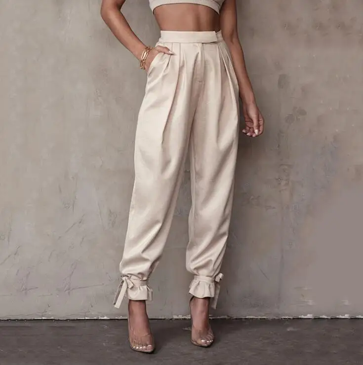 KFD8905 2021 spring new women clothing women's Trousers high waist lacing elegant women pants
KFD8905 2021 spring new women clothing women's Trousers high waist lacing elegant women pants