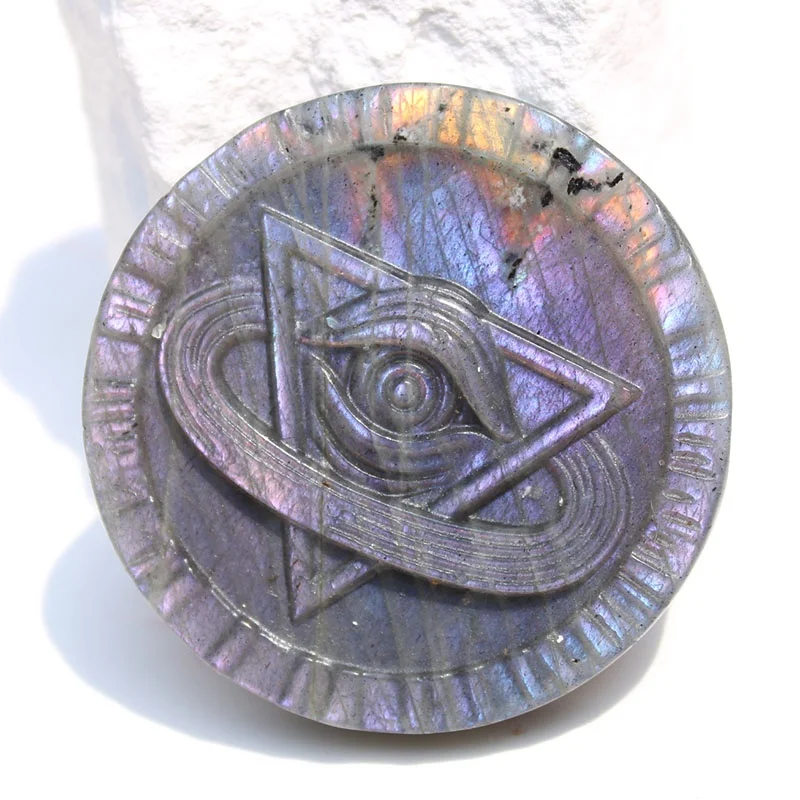 Natural Purpler Labradorite Crystal Carving Horus Eye All-Seeing Eye Amulet Wicca Crafts Decoration
Natural Purpler Labradorite Crystal Carving Horus Eye All-Seeing Eye Amulet Wicca Crafts Decoration