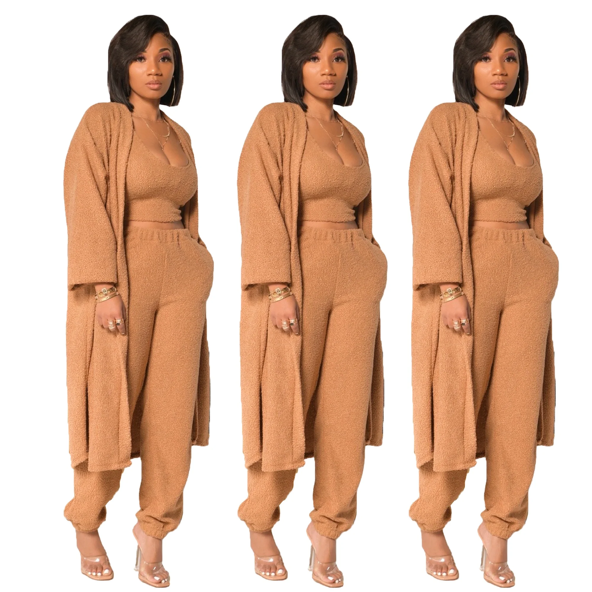 G1102 Upgraded plush fabric fashion sexy women's autumn and winter long-sleeved trousers 3-piece sexy nightclub women's clothing
G1102 Upgraded plush fabric fashion sexy women's autumn and winter long-sleeved trousers 3-piece sexy nightclub women's clothing