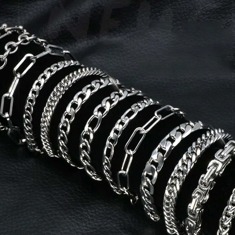 Men's Hip Hop Titanium Steel Bracelet Retro Trendy Men and Women Steel Color Antique Silver Stainless Steel Bracelets
Men's Hip Hop Titanium Steel Bracelet Retro Trendy Men and Women Steel Color Antique Silver Stainless Steel Bracelets