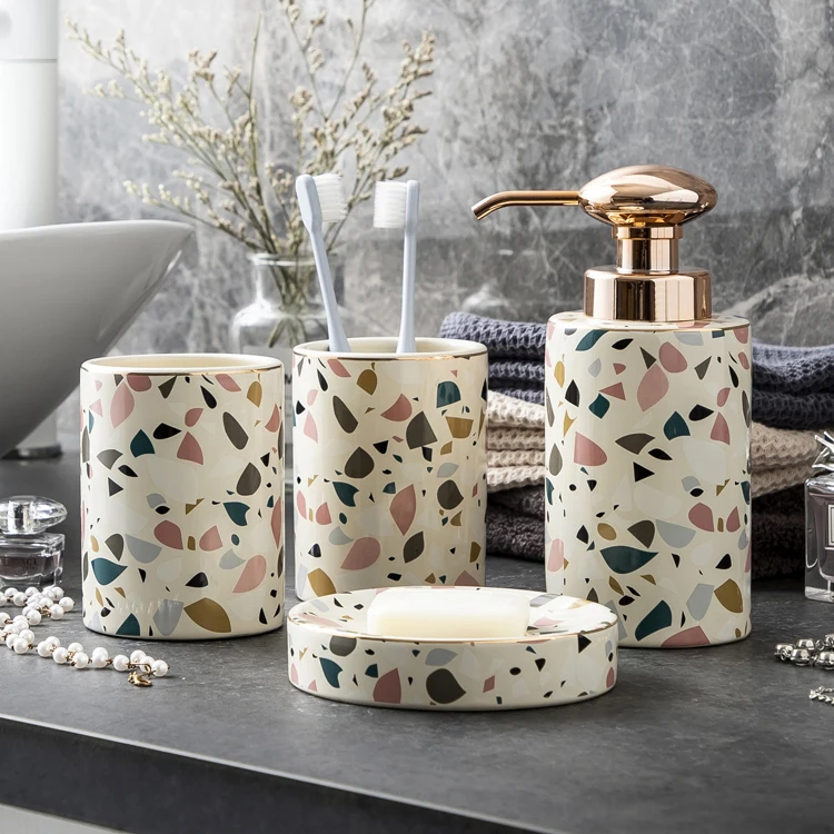 Bathroom Bath Gift Set Design Ceramic New Modern Four-piece Set Eco-friendly, White
Bathroom Bath Gift Set Design Ceramic New Modern Four-piece Set Eco-friendly, White