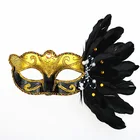 wholesale customized Christmas Halloween feather painted mask for birthday party supplies