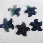 Wholesale Natural Rainbow Fluorite Starfish Hand Carved Crystal Carving Starfish Crafts For Decoration