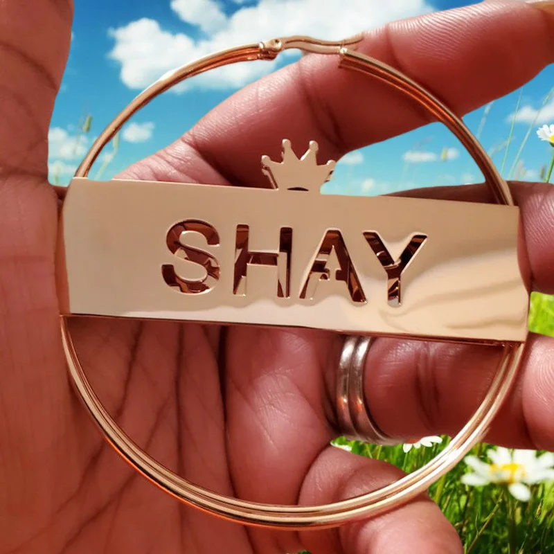 Women Stainless Steel Party Gift Drop Crown Personalized Custom Hoop Name Earrings Plated
Women Stainless Steel Party Gift Drop Crown Personalized Custom Hoop Name Earrings Plated