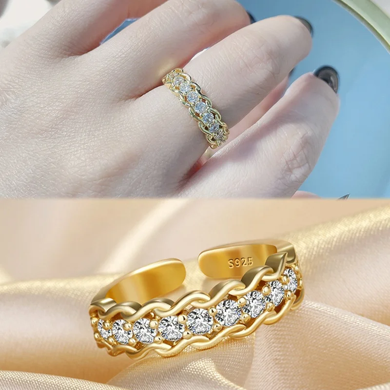 New trendy jewelry for women fashion personality opening adjustable ring gold plated twist zircon minimalist everyday rings
New trendy jewelry for women fashion personality opening adjustable ring gold plated twist zircon minimalist everyday rings