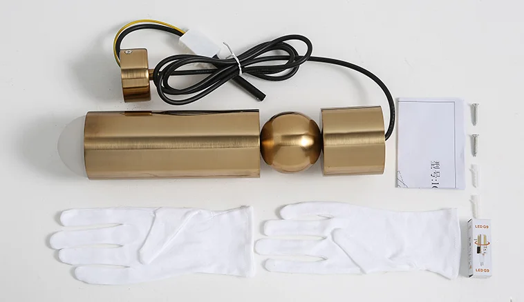 Modern nordic style brass metal gold pendant lamp single hanging light