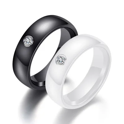 Fashion Wedding Jewelry White Black Ceramic Band Ring Bling Bling CZ Paved Ceramic Rings
Fashion Wedding Jewelry White Black Ceramic Band Ring Bling Bling CZ Paved Ceramic Rings