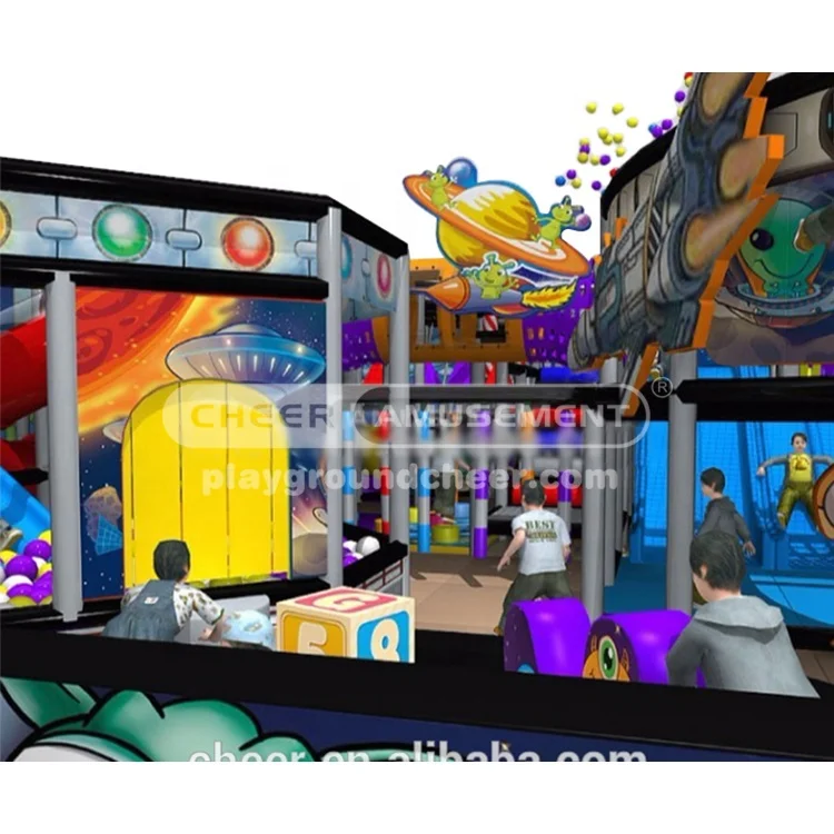 Cheer Amusement Space Adventure Themed Soft Playground Designs