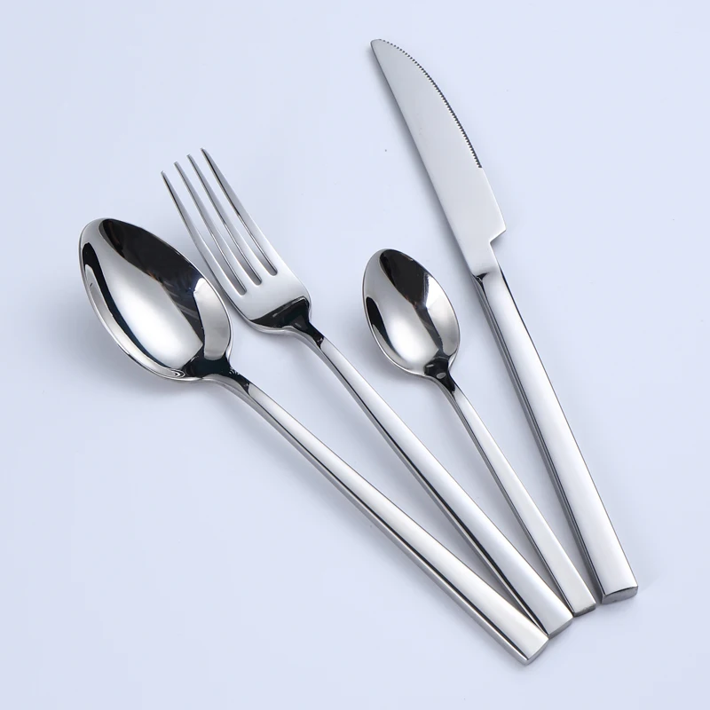 High Quality 18/10 Cutlery Mirror Polish Square Handle Hotel Shiny Stainless Steel Flatware Set, Sliver or customized
High Quality 18/10 Cutlery Mirror Polish Square Handle Hotel Shiny Stainless Steel Flatware Set, Sliver or customized