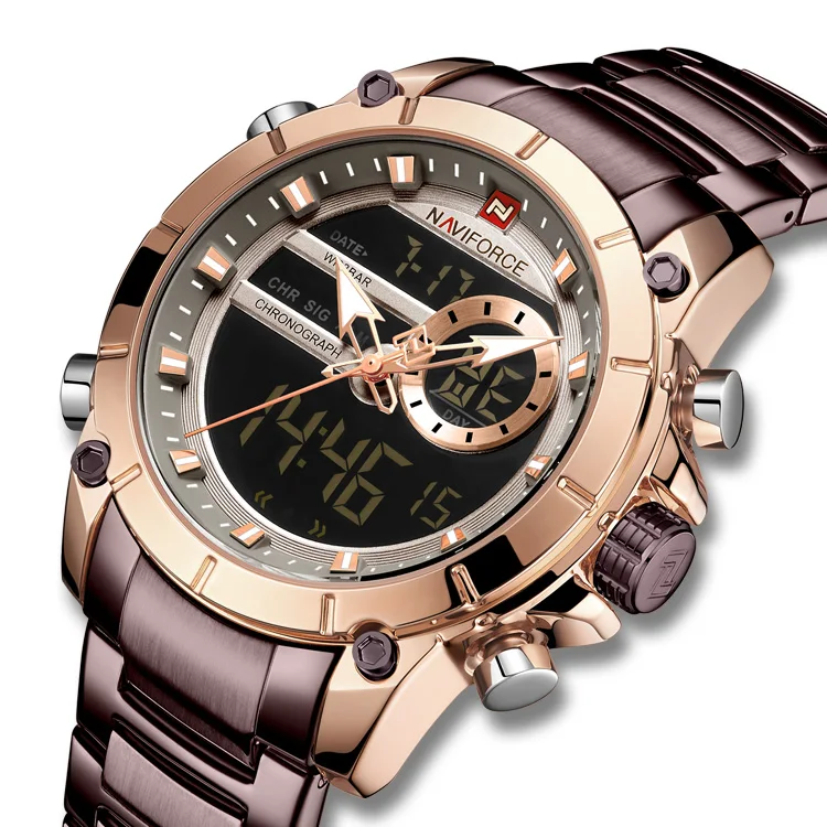 NAVIFORCE Brand Sport Top Luxury Quartz Wrist Watch 9163 Waterproof Men Watches Dual Display
NAVIFORCE Brand Sport Top Luxury Quartz Wrist Watch 9163 Waterproof Men Watches Dual Display