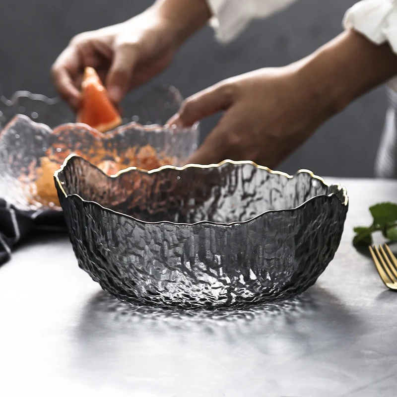 Manufacturer Modern Style Luxury Transparent Irregular Edge Glass Salad Bowl, Blue/green/white/black
Manufacturer Modern Style Luxury Transparent Irregular Edge Glass Salad Bowl, Blue/green/white/black