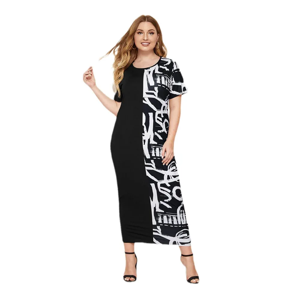 European and American Summer style new temperament fashion slim print large size dress, As showed
European and American Summer style new temperament fashion slim print large size dress, As showed