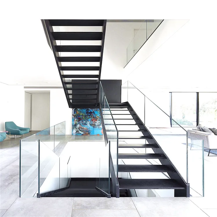 indoor steel white marble stair step design