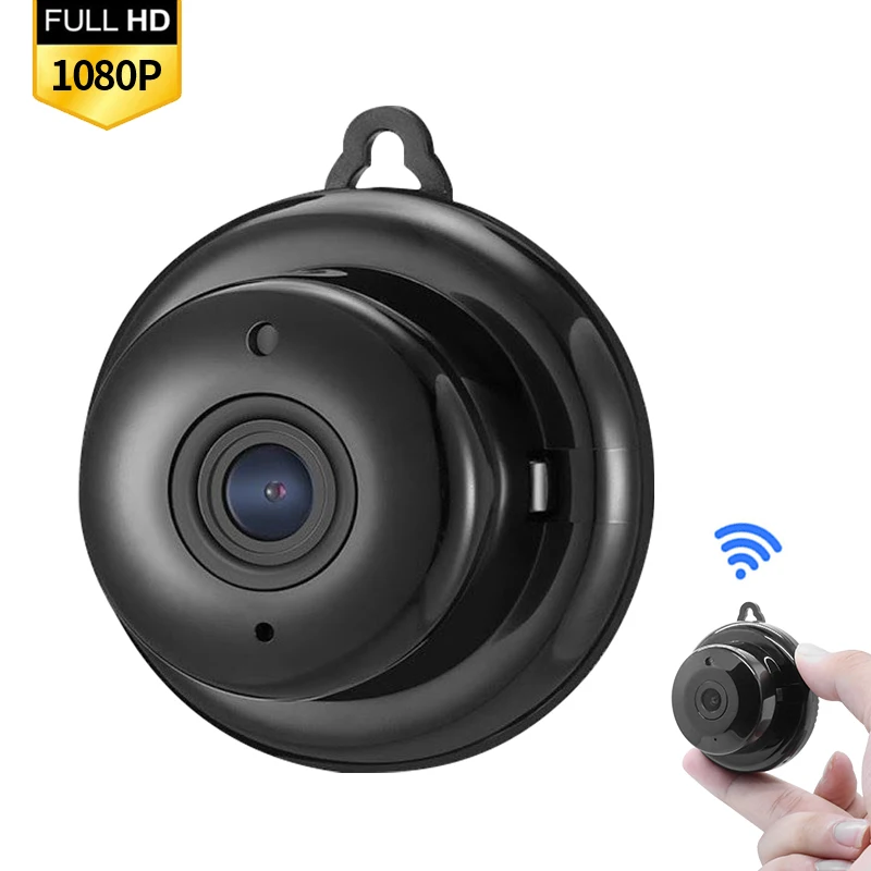 WIFImini camera HD wireless mobile phone smart connection infrared night vision surveillance round camera, Black
WIFImini camera HD wireless mobile phone smart connection infrared night vision surveillance round camera, Black