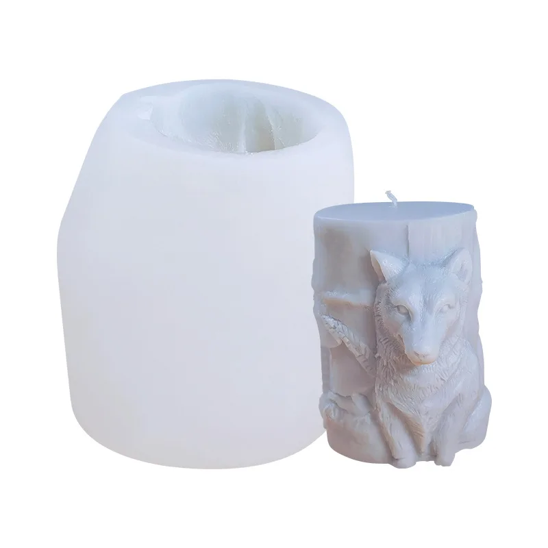 

1726 Animal cylindrical scented candle silicone mold DIY elk diffuser stone soap plaster ornament cake mold, Photo color