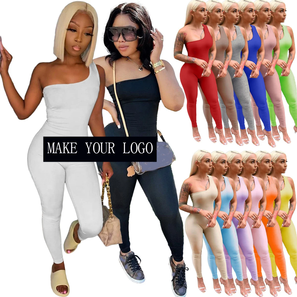 Custom logo casual summer bodycon women plus size jumpsuits women 2021 fitness & yoga wear, 14colors
Custom logo casual summer bodycon women plus size jumpsuits women 2021 fitness & yoga wear, 14colors