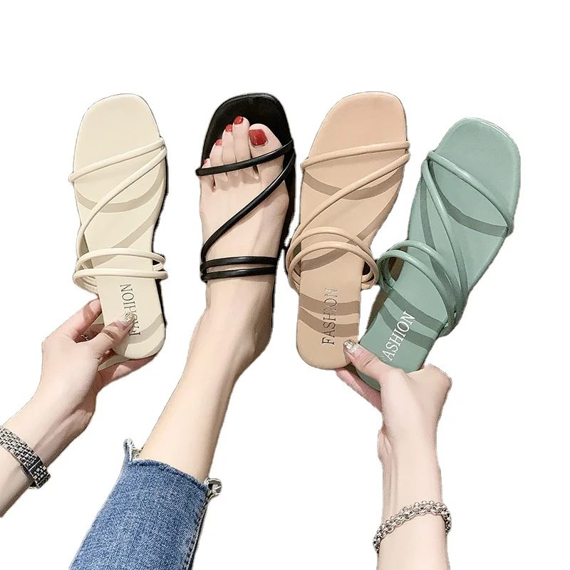 2021 summer new two wearing women's fashion Korean version one line belt sandals leisure flat bottomed external wearing slippers, Customized color
2021 summer new two wearing women's fashion Korean version one line belt sandals leisure flat bottomed external wearing slippers, Customized color