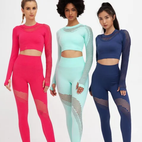 Women Seamless Yoga Sets High Waist Gym Mesh Leggings Shirts Suit Long Sleeve Fitness Workout Sports Running Thin Yoga Sets, 7 colors
Women Seamless Yoga Sets High Waist Gym Mesh Leggings Shirts Suit Long Sleeve Fitness Workout Sports Running Thin Yoga Sets, 7 colors