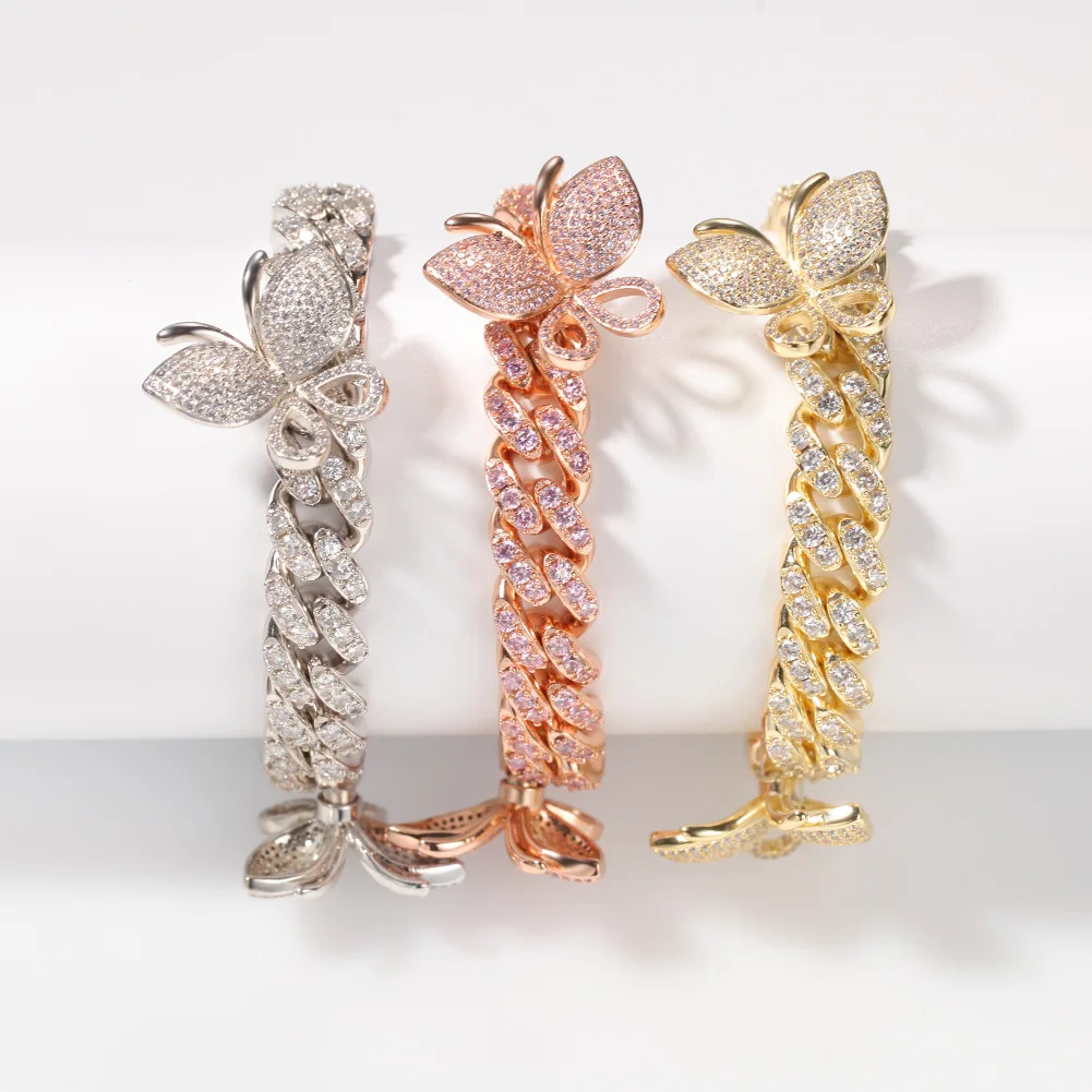 Hip Hop Bling Bling Iced Out Micro-Inlaid Zircon Exquisite Premium Cuban 12Mm Anklet Of Two Butterflies, Silver,gold,rose gold
Hip Hop Bling Bling Iced Out Micro-Inlaid Zircon Exquisite Premium Cuban 12Mm Anklet Of Two Butterflies, Silver,gold,rose gold