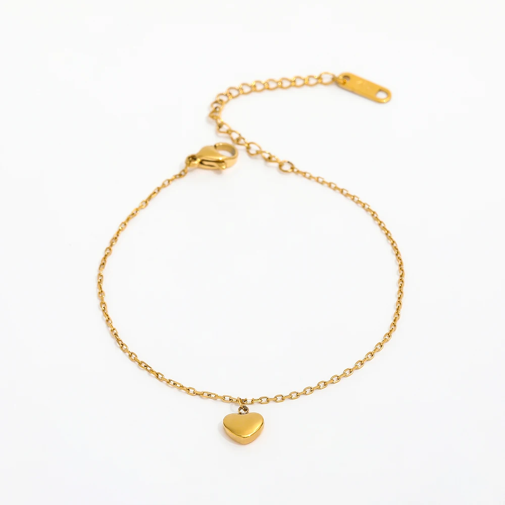 High End Gold Plated Stainless Steel Dainty Heart Pendant Bracelet for Women Wholesale Jewelry
High End Gold Plated Stainless Steel Dainty Heart Pendant Bracelet for Women Wholesale Jewelry