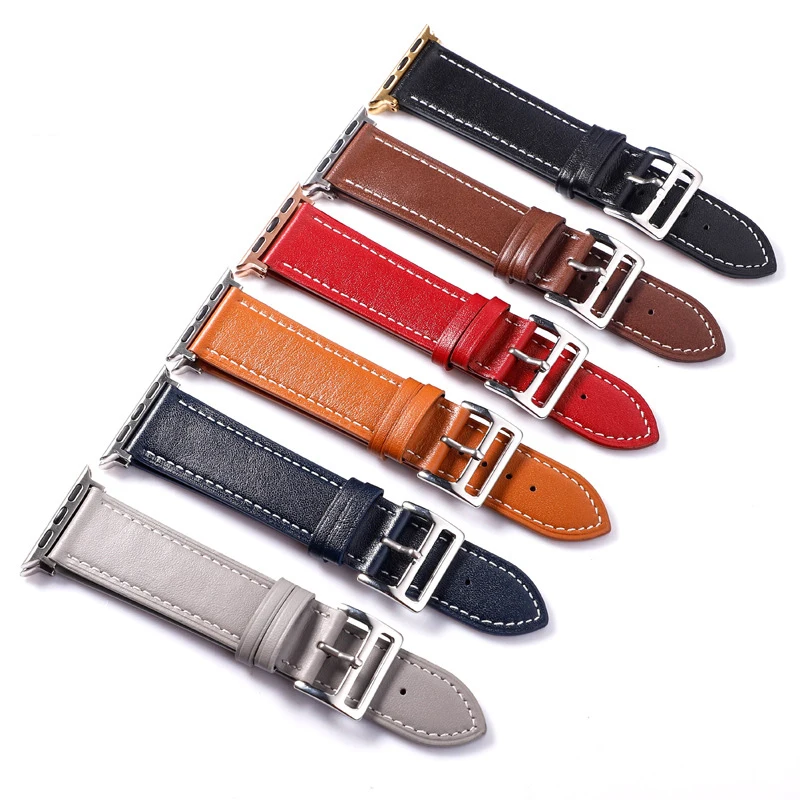 High Quality Hand Made Genuine Leather Strap Custom Logo Watch Bands For Apple Watch
High Quality Hand Made Genuine Leather Strap Custom Logo Watch Bands For Apple Watch