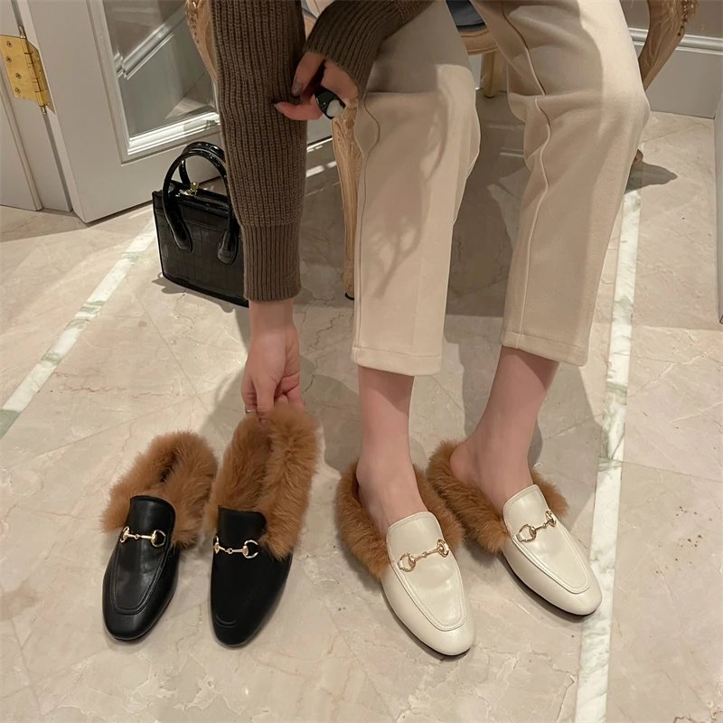 New autumn and winter slippers for women Muller slippers for women thermal fashion rabbit hair and wool wrapped half slippers
New autumn and winter slippers for women Muller slippers for women thermal fashion rabbit hair and wool wrapped half slippers