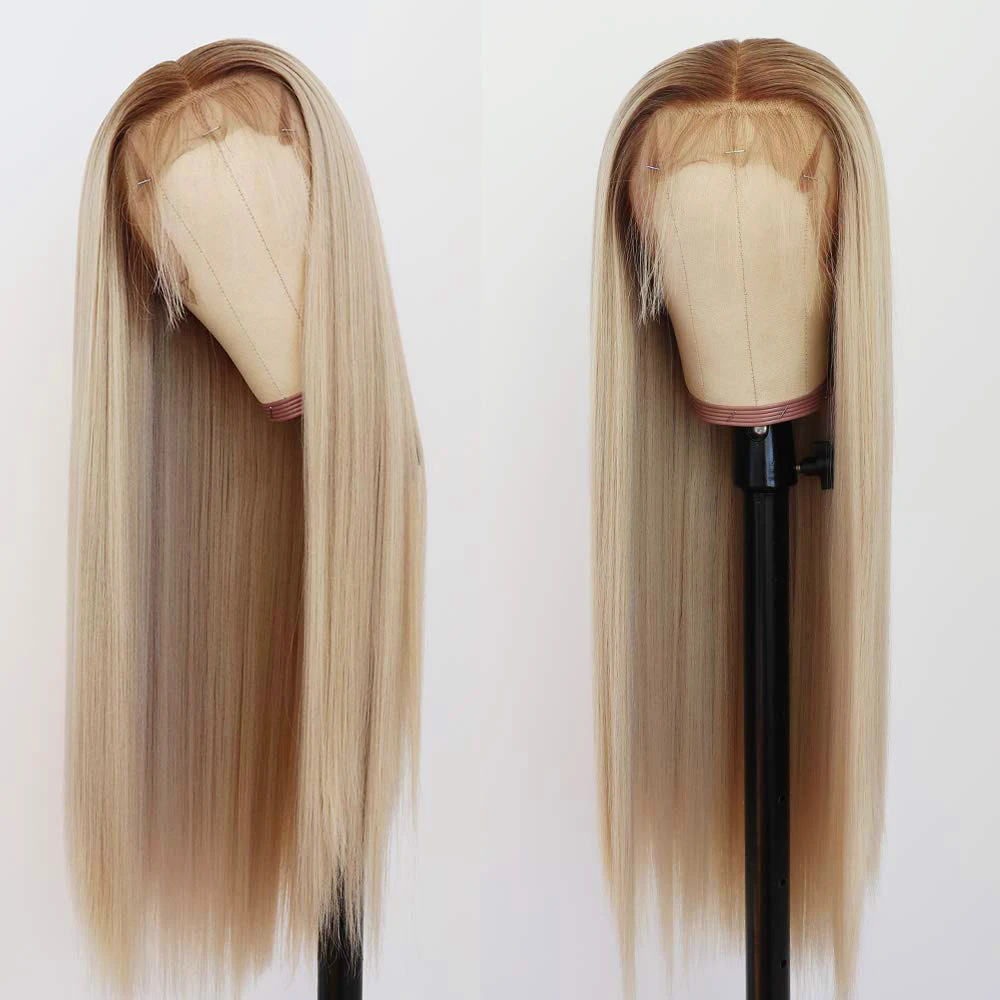 Pre Plucked Natural Hairline Long Straight Ombre 613 Blonde HD Synthetic Lace Front Hair Wig for Women
Pre Plucked Natural Hairline Long Straight Ombre 613 Blonde HD Synthetic Lace Front Hair Wig for Women