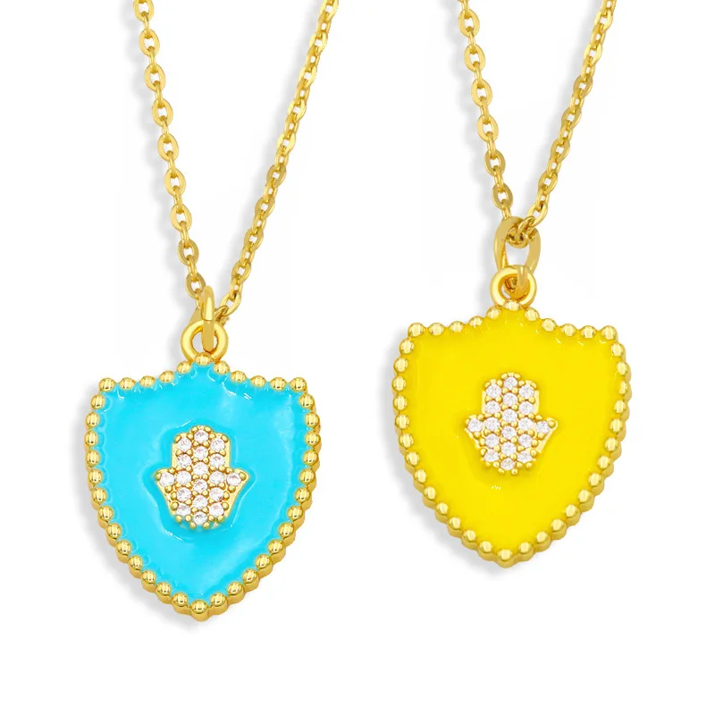 INS hot selling summer jewelry gold thin chain vibrant colored neon enamel hamsa pendent necklace
INS hot selling summer jewelry gold thin chain vibrant colored neon enamel hamsa pendent necklace