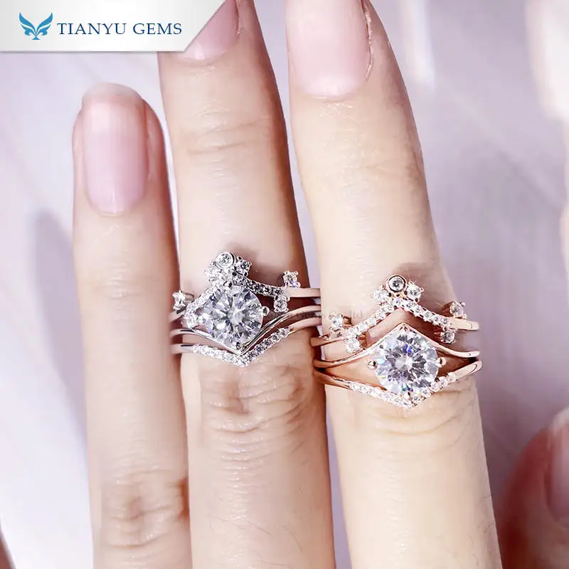 Tianyu jewelry 925 sterling silver 18k white gold plated engagement 1ct white moissanite rings sets
Tianyu jewelry 925 sterling silver 18k white gold plated engagement 1ct white moissanite rings sets