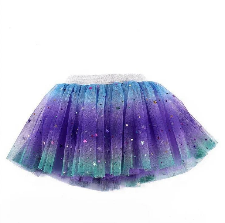 

fashion sparkle star tutus girl glitter rainbow skirt, As pictures
