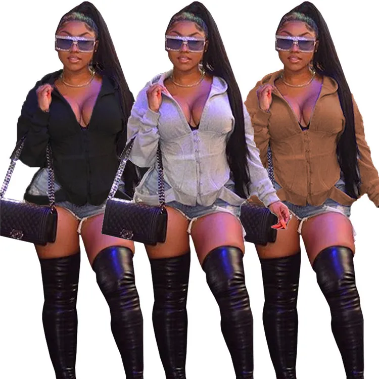 New Arrivals Hook Button Streetwear Pullover Hoodies for Women Fashion Hooded Sweatshirt Ladies Tops Women, As picture
New Arrivals Hook Button Streetwear Pullover Hoodies for Women Fashion Hooded Sweatshirt Ladies Tops Women, As picture
